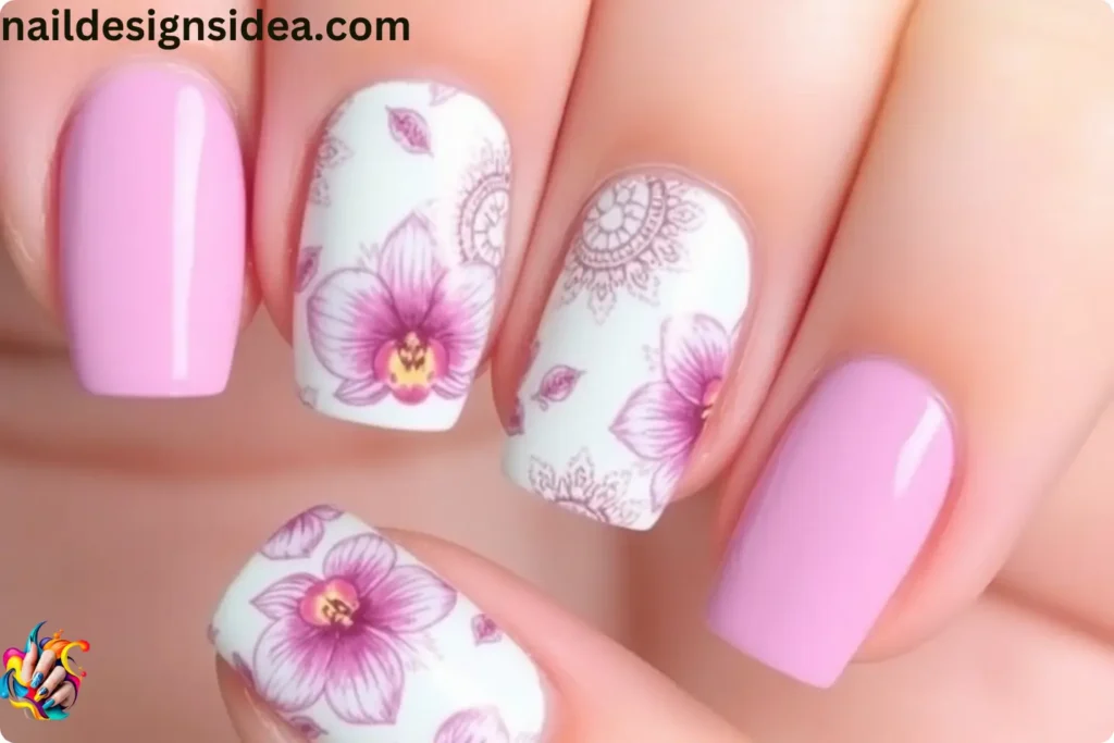 Rainbow Orchid Nails