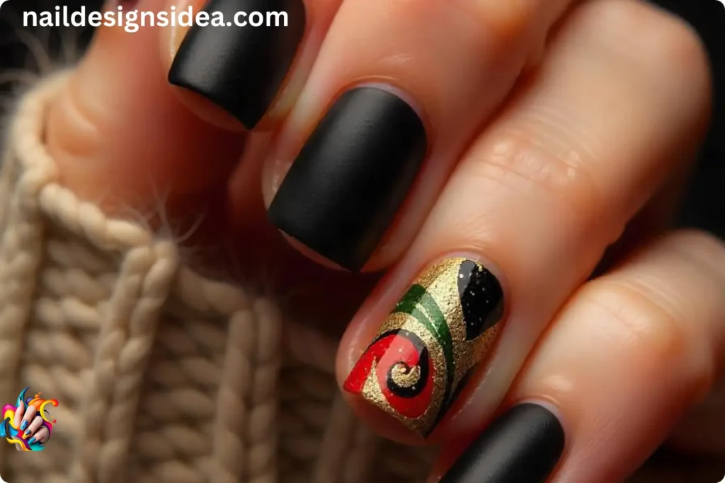 Rasta-Inspired Accent Nails
