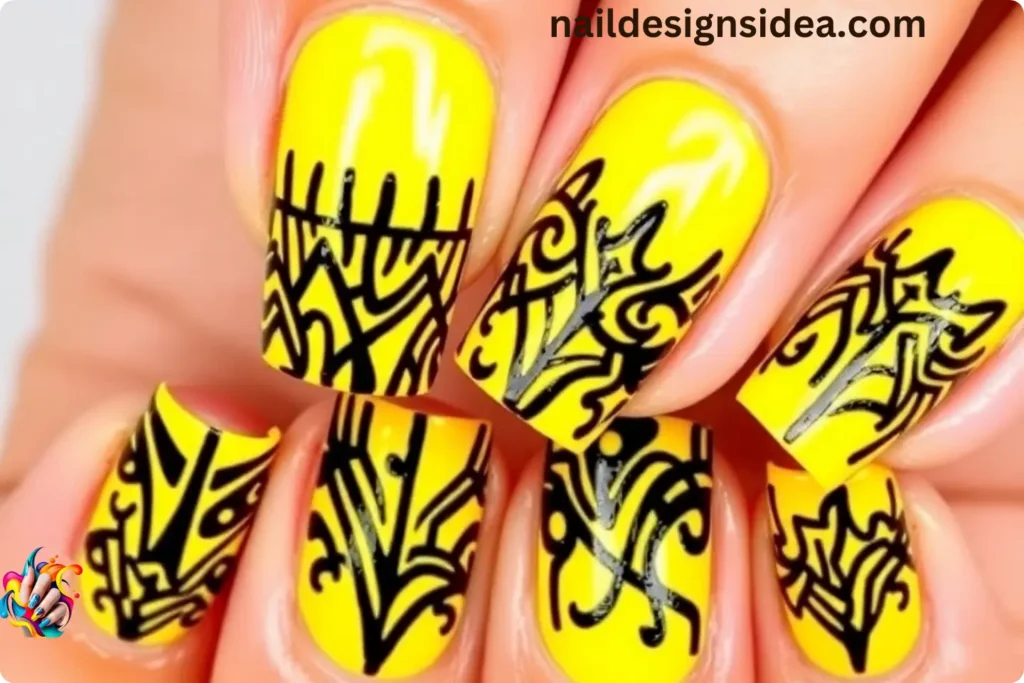 Rasta Tribal Pattern Nail Designs