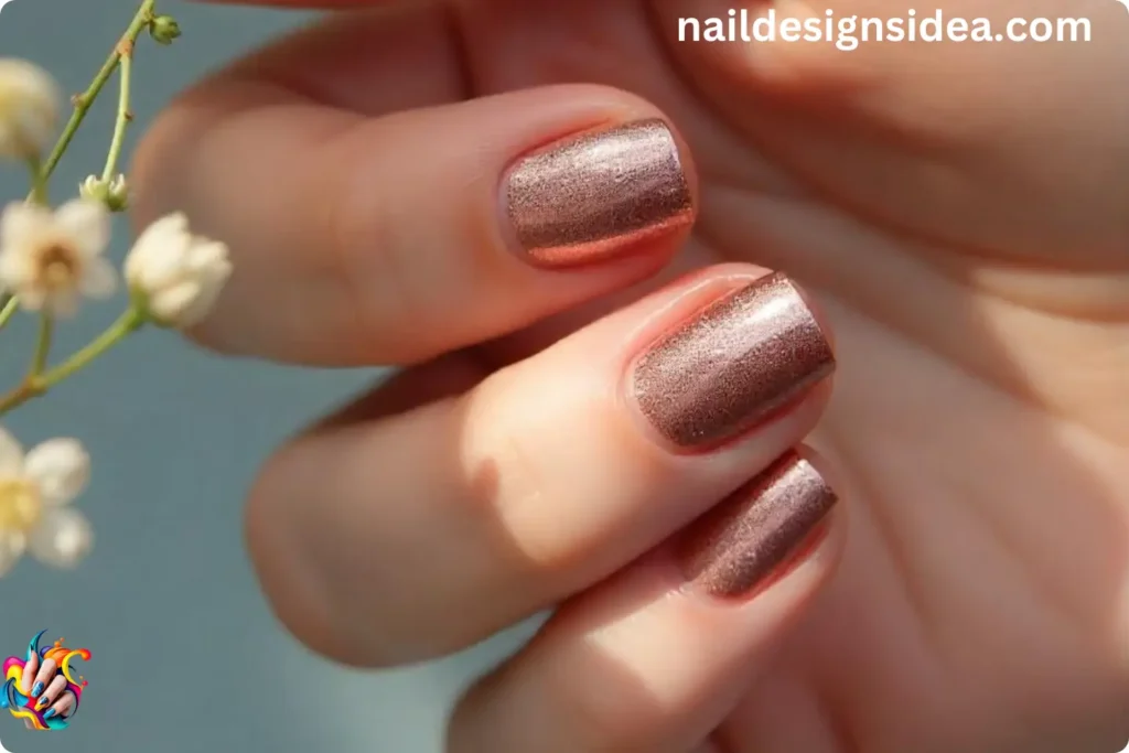 Rose Gold Glitter Nails
