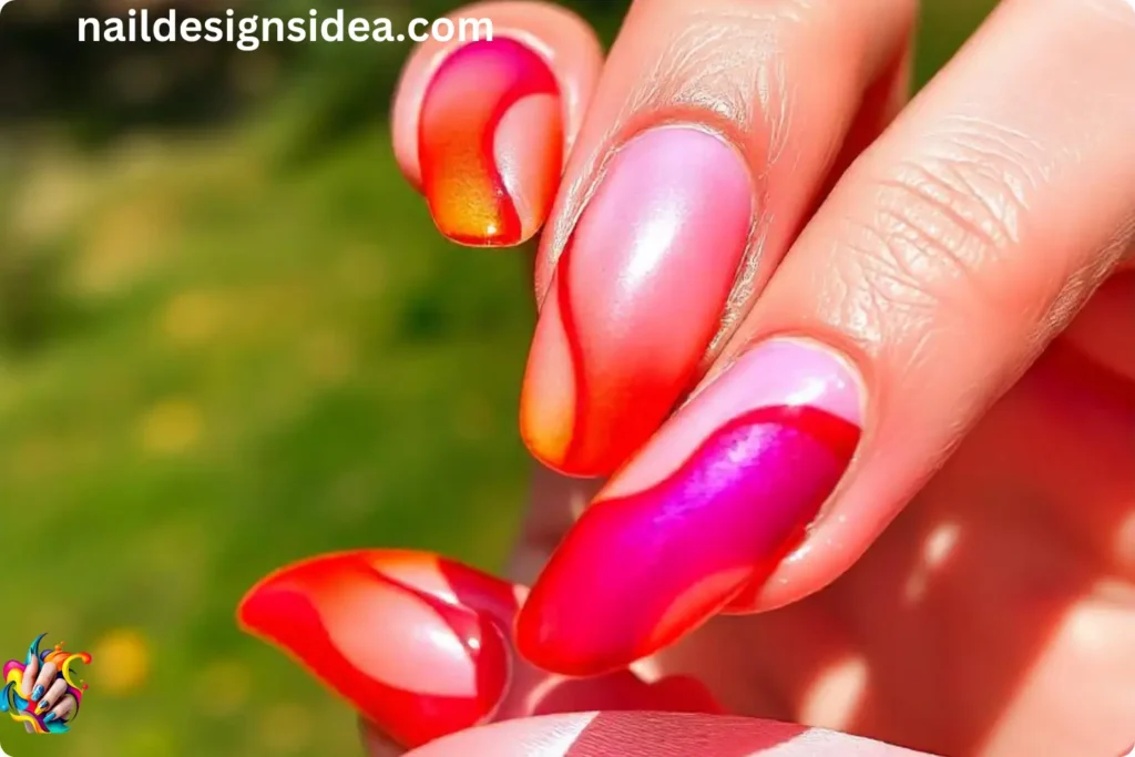 Satin Abstract Nails
