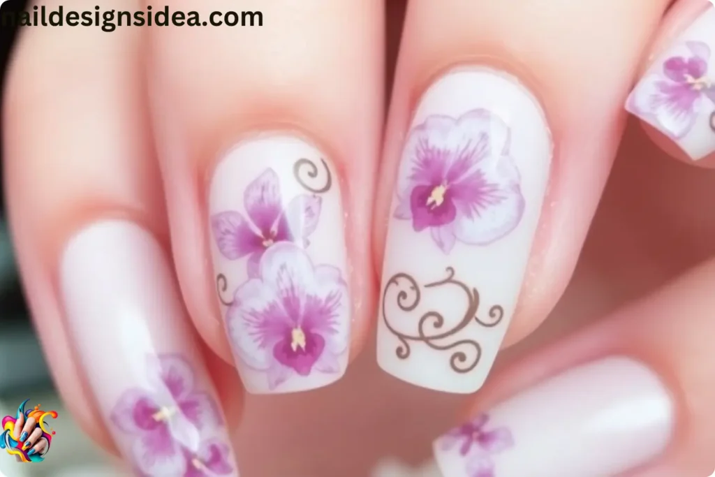 Seasonal Orchid Nails Accents