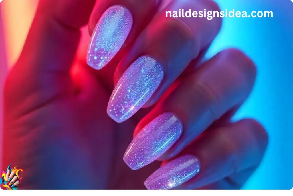 Shimmering Ice Cube Nails
