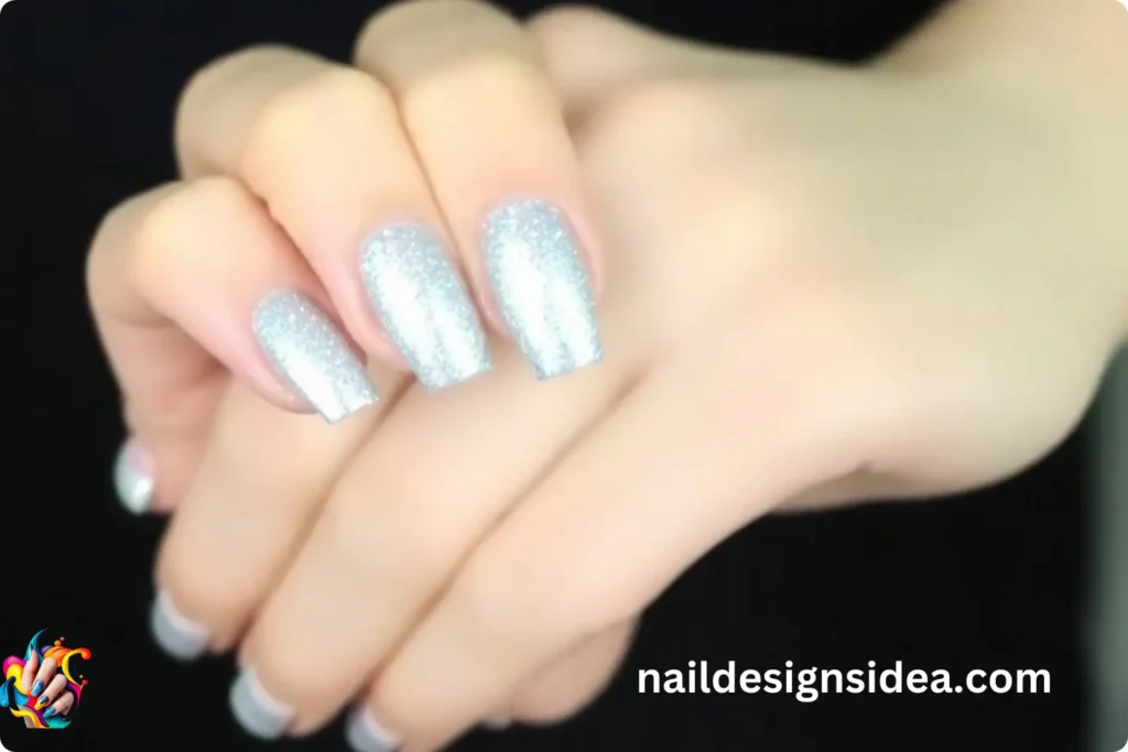 Silver Glitter Ombre Nails