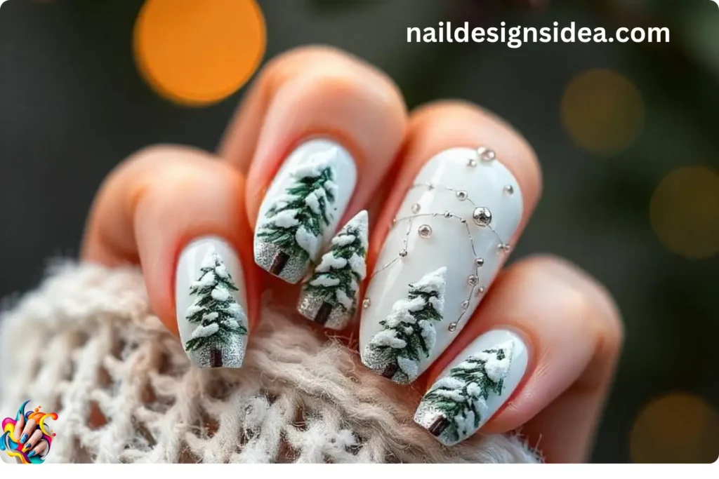 Snow-Covered Tree Nails for January
