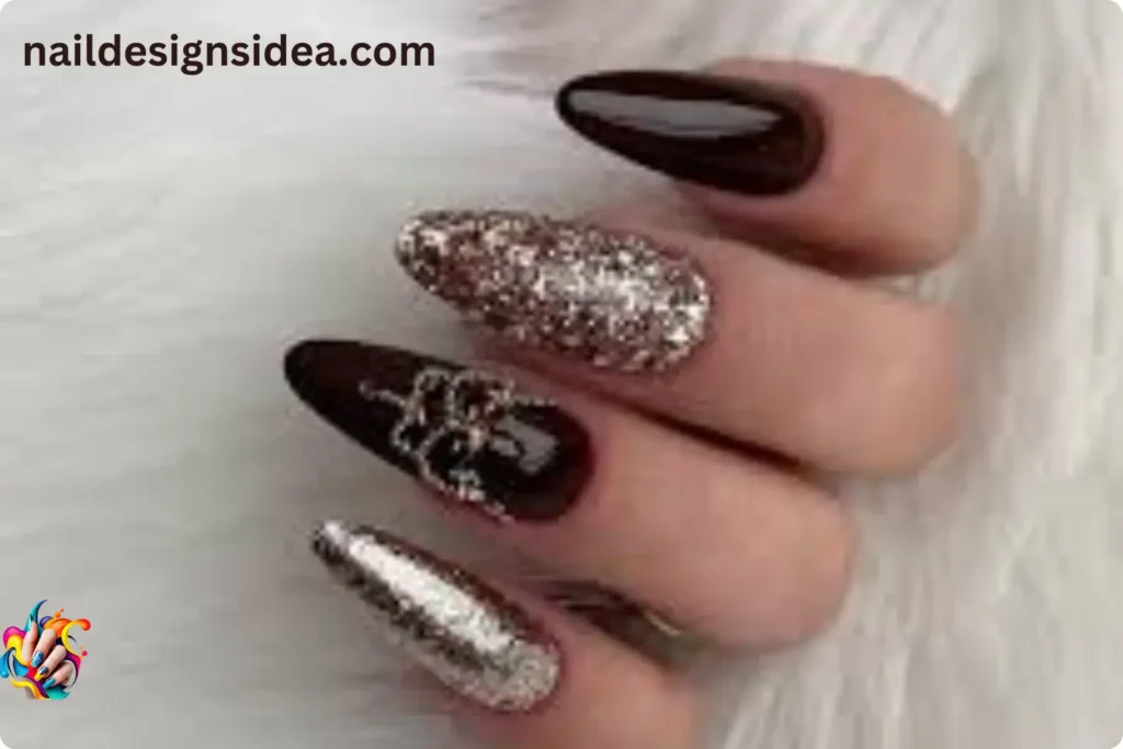 Sparkling Mocha Mousse Accent Nail