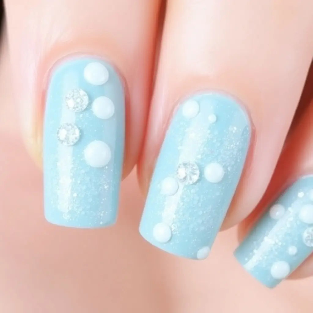 Sparkling Underwater Bubble Nails
