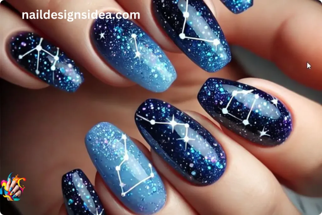 Starry Night Sky Moana Nails