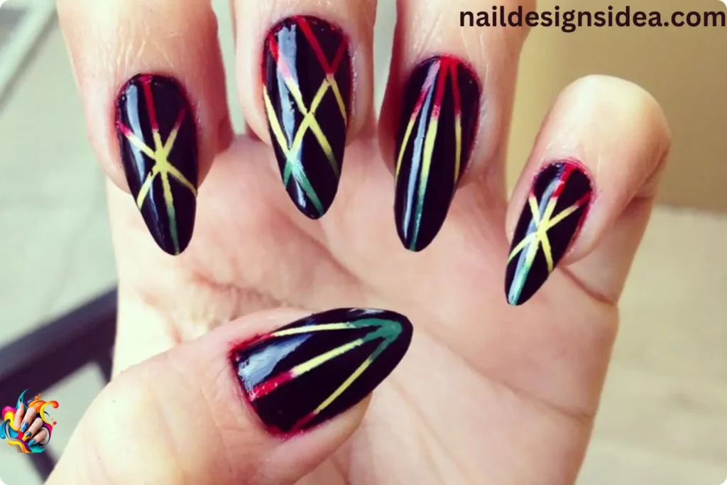 Stiletto Rasta Ombre Nails