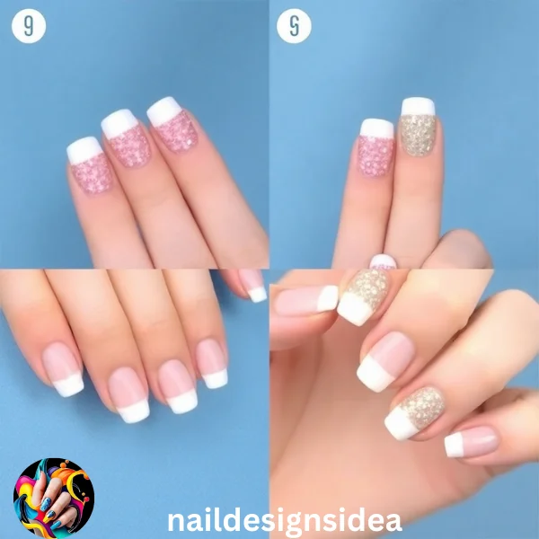 Give the classic French manicure a sugary twist by using pastel or glittery tips inspired by cookie frosting.