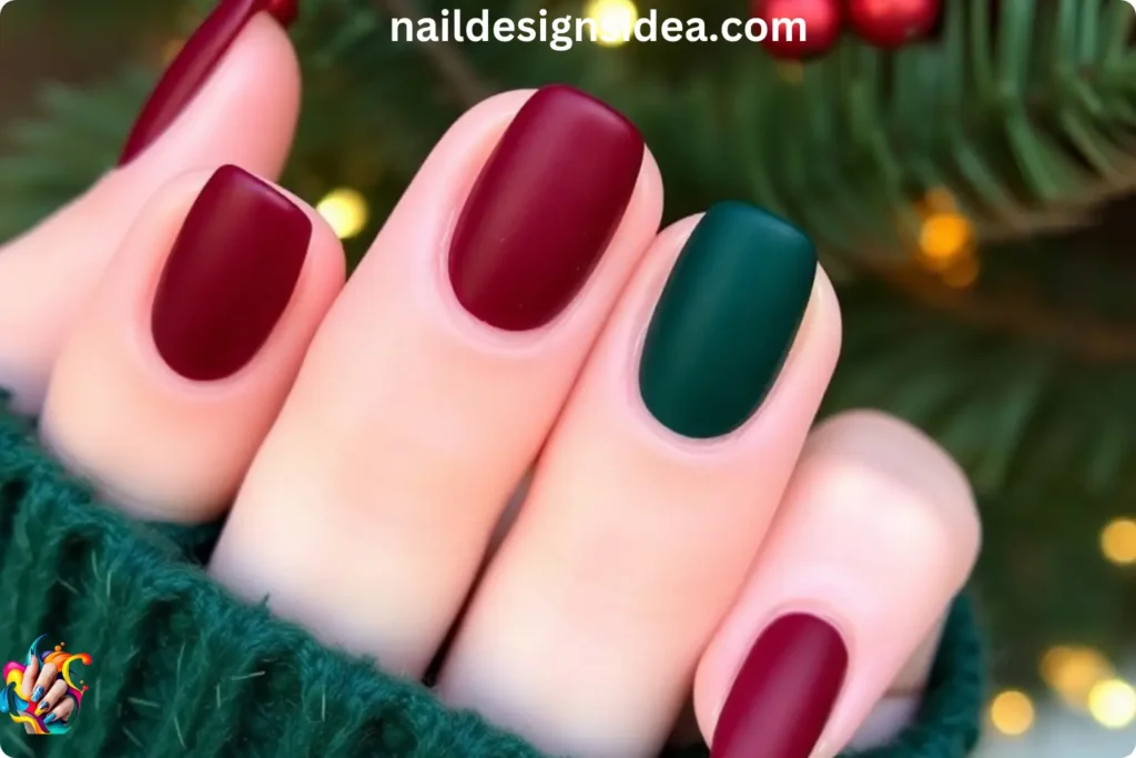 Velvet Matte Christmas Nails
