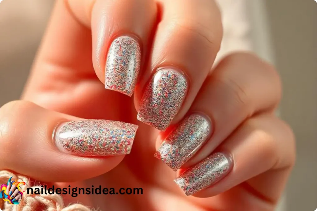 Welcome New Year Glitter Nails Celebrations for 2025