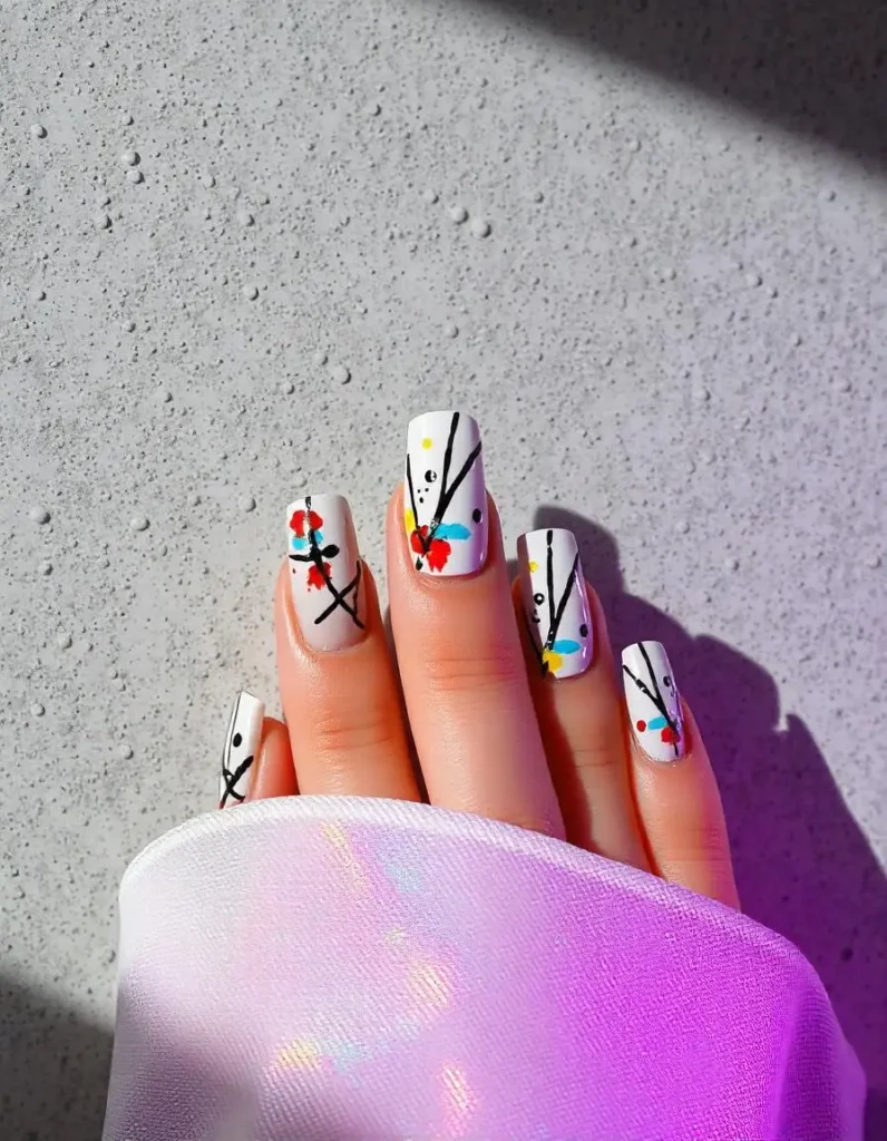 Abstract Russian Manicure Art
