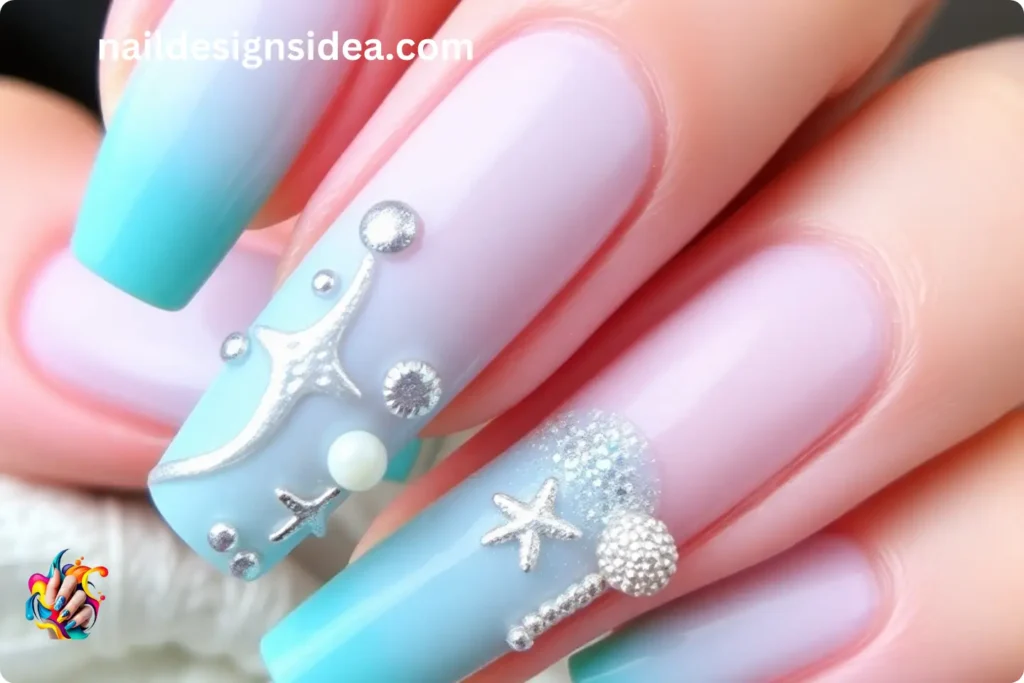 Bold and Glamorous Sea Themes Nails