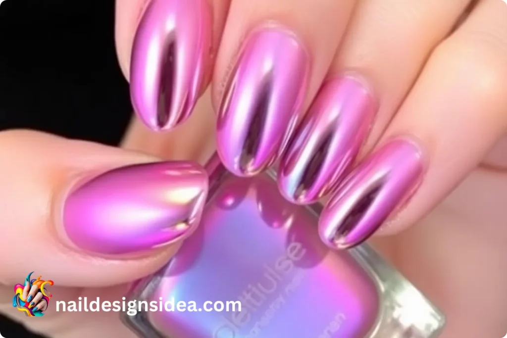 Celebrity-Inspired Chrome Blob Nails