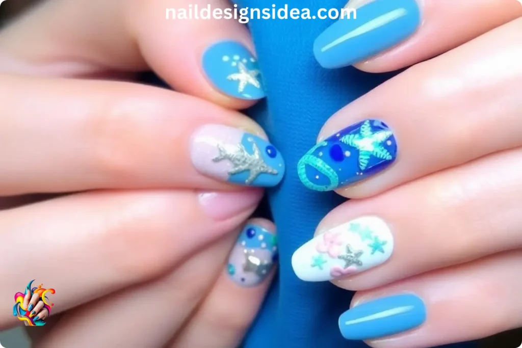 Collection of Sea Inspired Nail Ideas