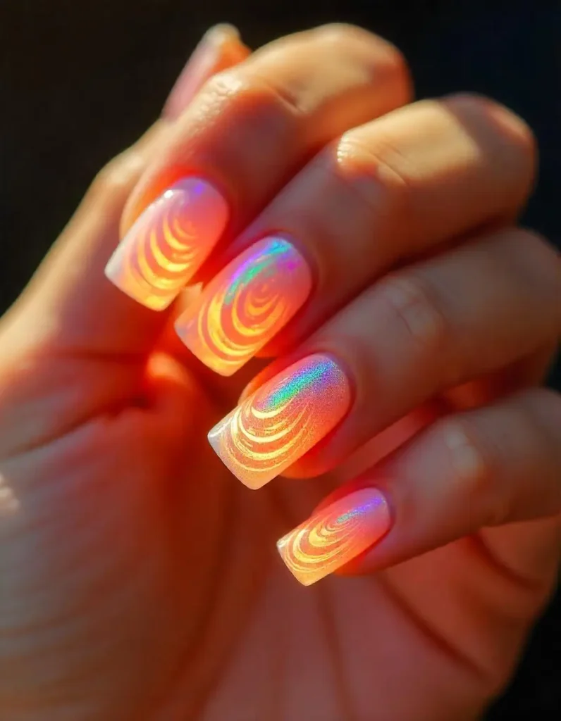 Holographic Russian Nails
