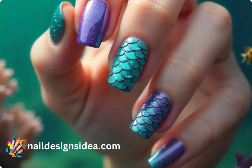 Mermaid Treasure Sea Inspired Nails