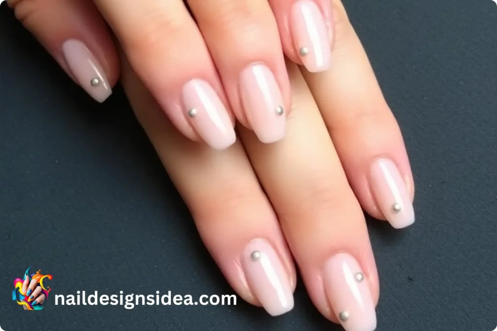 Minimalist Chrome Blob Nail Designs