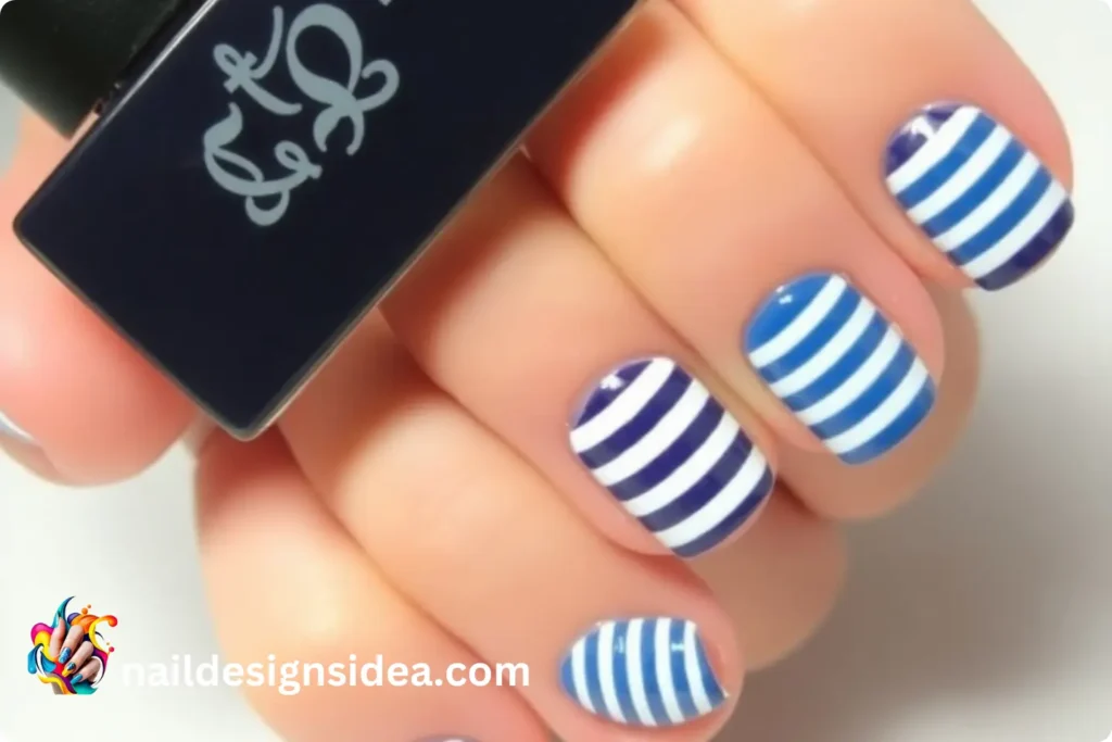 Nautical Stripes Marine Inspired Nails