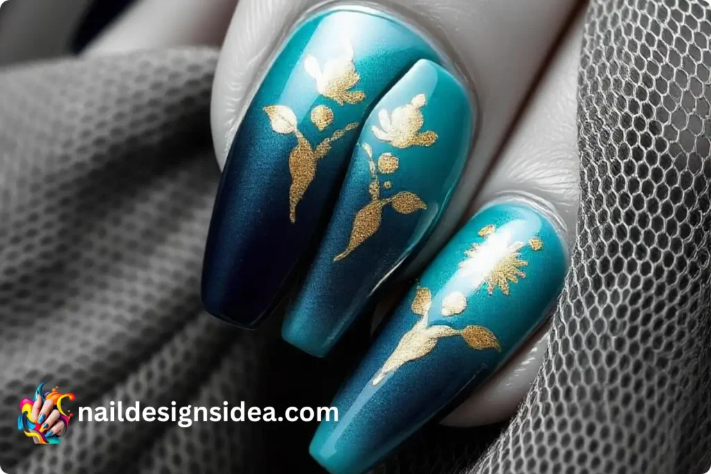 Ocean-Inspired Abstract Art Manicure