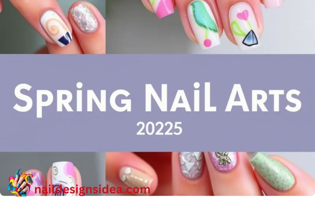 Abstract Spring Nail Art