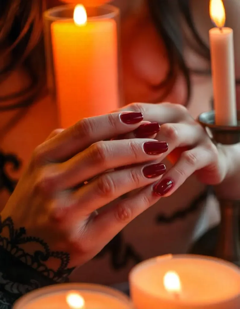 Black and Red Lace Nails