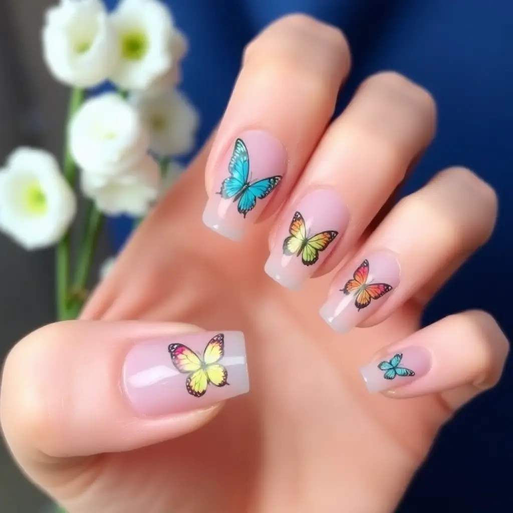 Butterfly Nail Art for Spring
