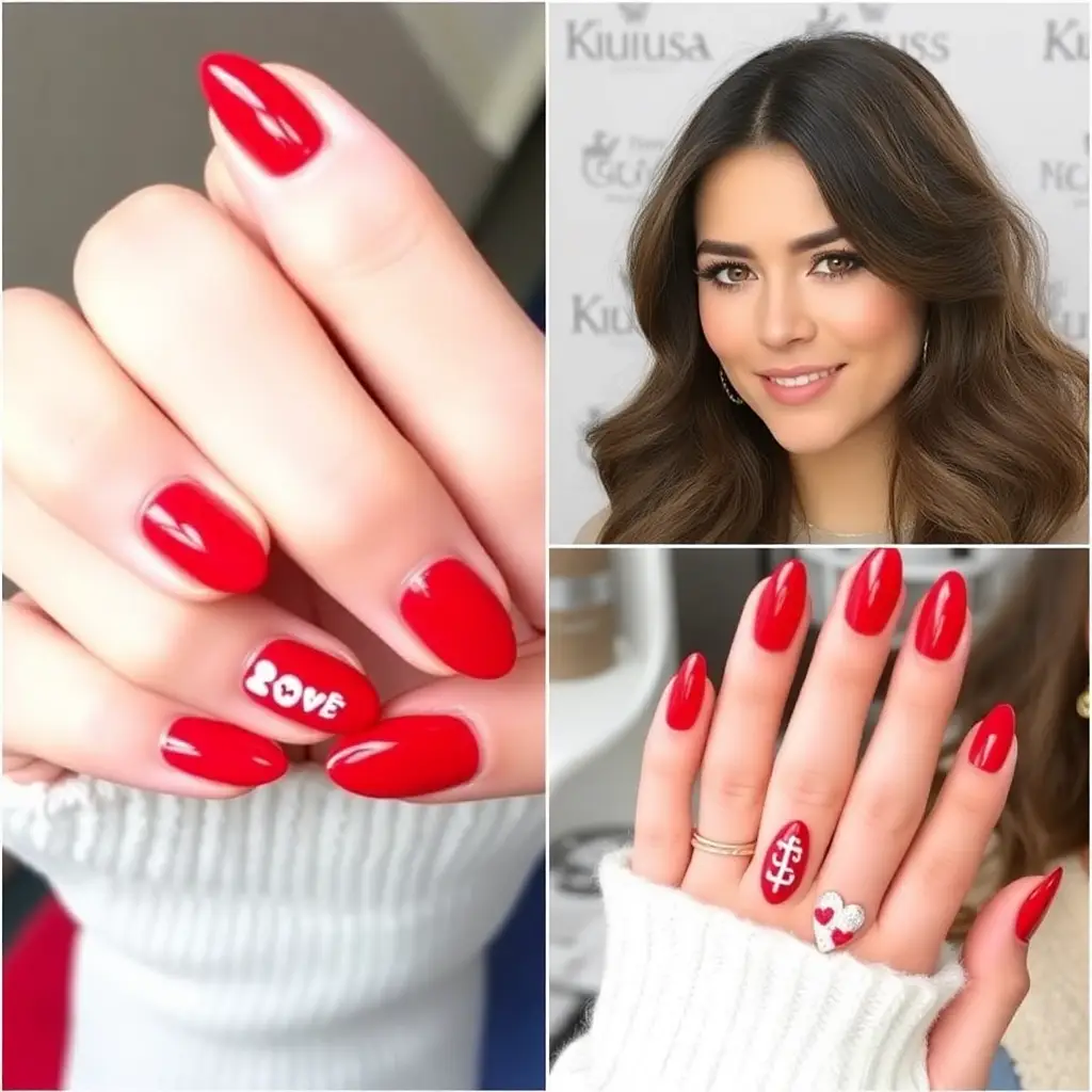 Celebrity-Inspired Red Valentine Nail Designs