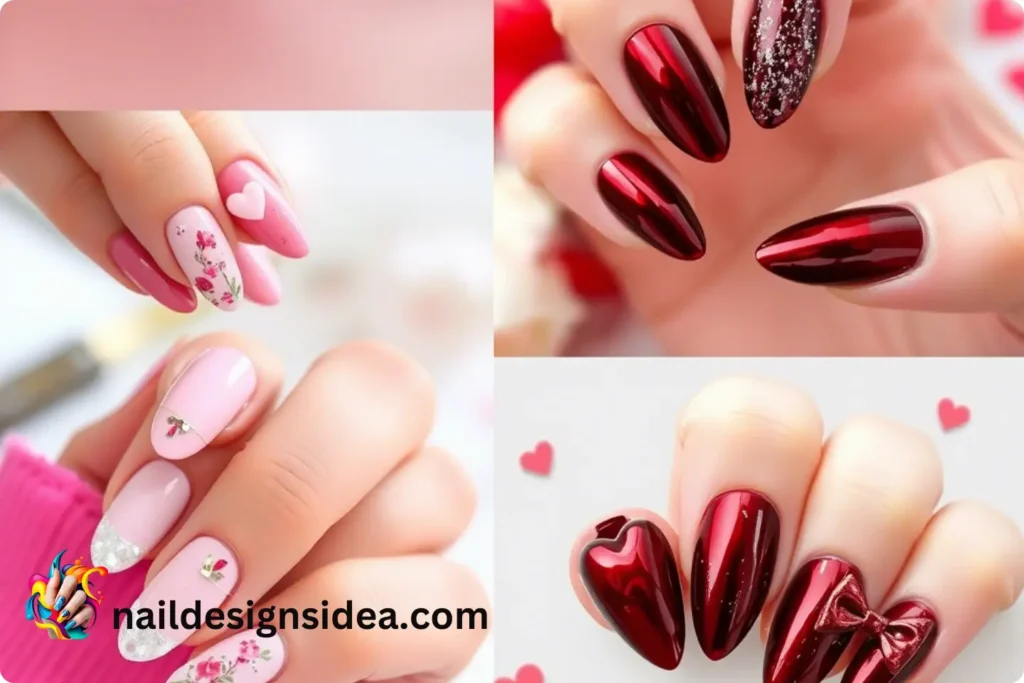 Classic Romantic Nail Designs for Valentine Manicure