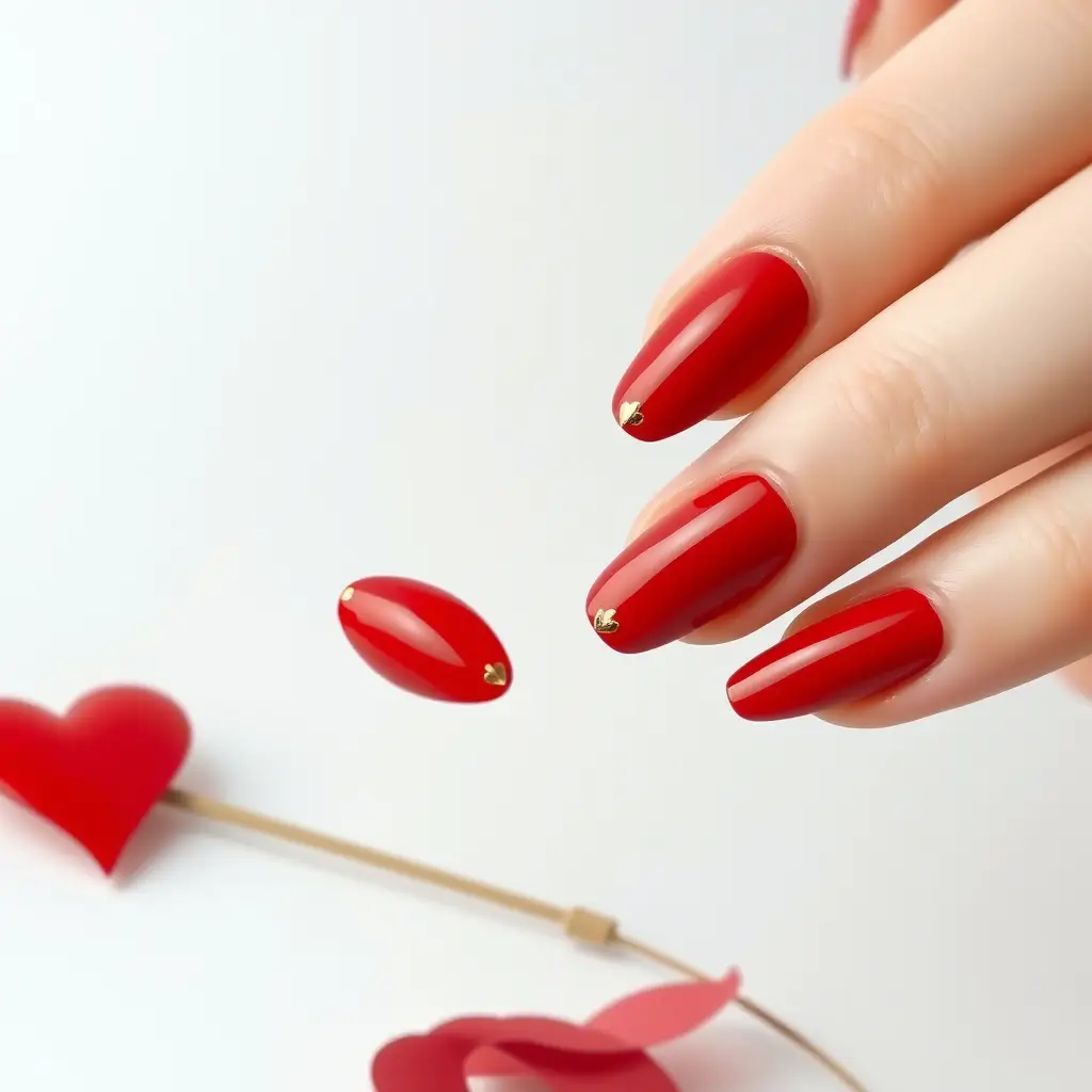 Classic & Romantic Red Valentine Nail Designs for Valentine Day