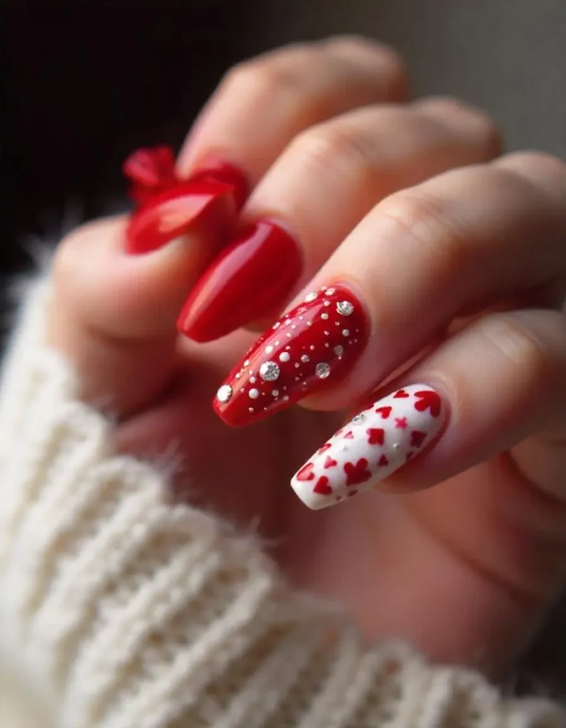 DIY Red Valentine Nails at Home