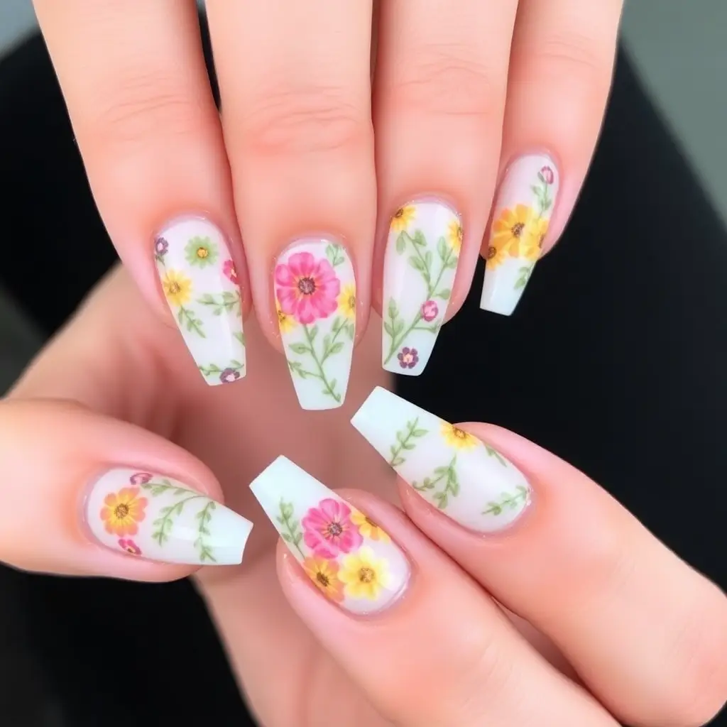 Floral Spring Nail Designs
