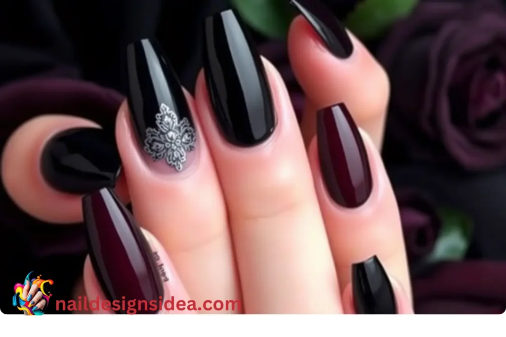 Gothic Romance Valentine Nails