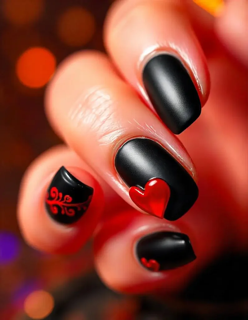 Gothic Valentine Nails