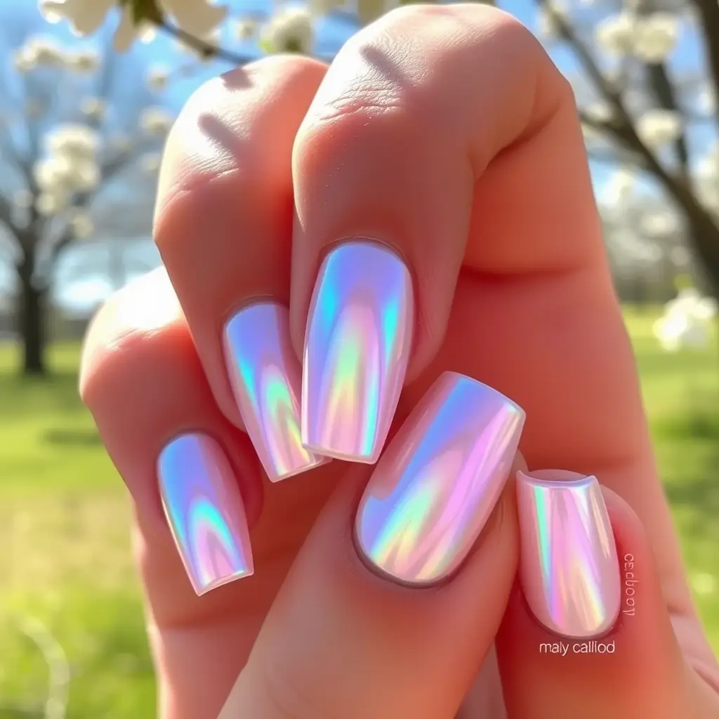 Holographic Spring Nails 2025