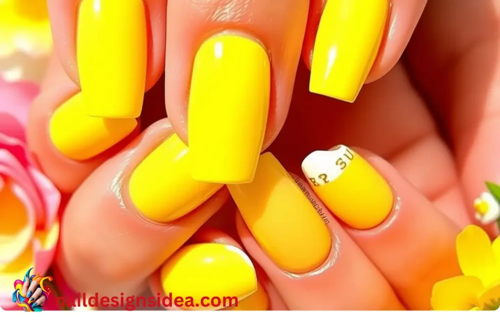 Lemon Yellow Spring Nail Ideas