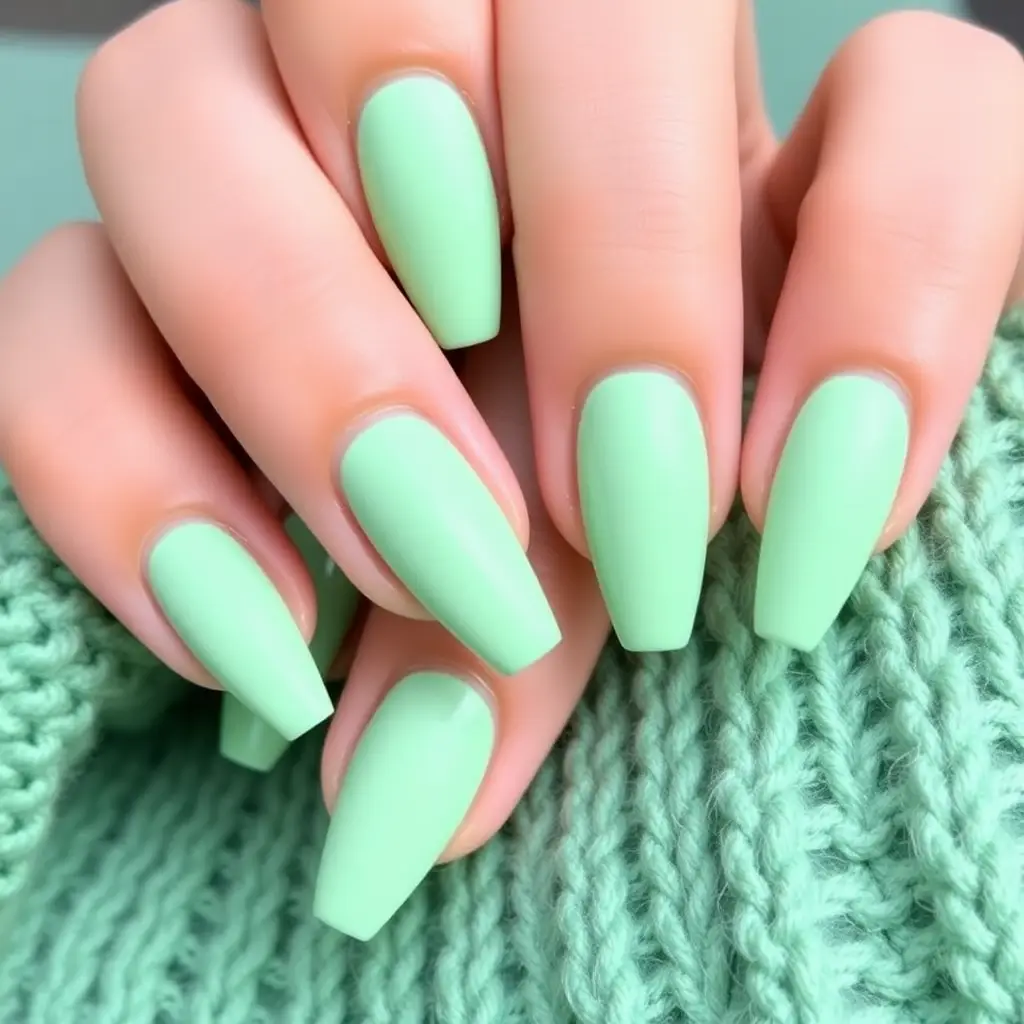 Mint Green Spring Nails