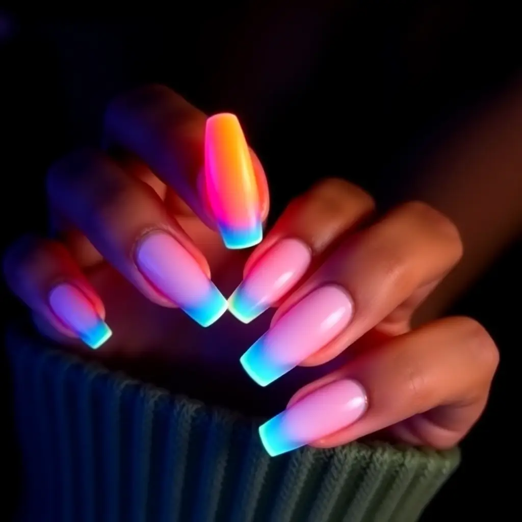 Neon French Manicure – A Bold and Playful Statement