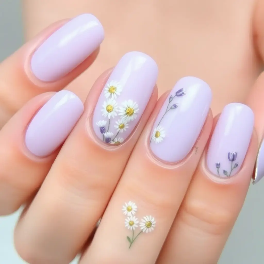 Oval Lavender Nails – Soft & Classic