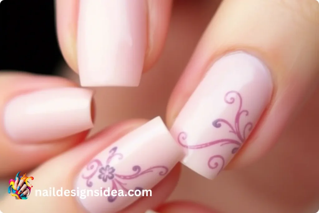 Pastel Florals & Soft Swirls Romantic Nail Designs