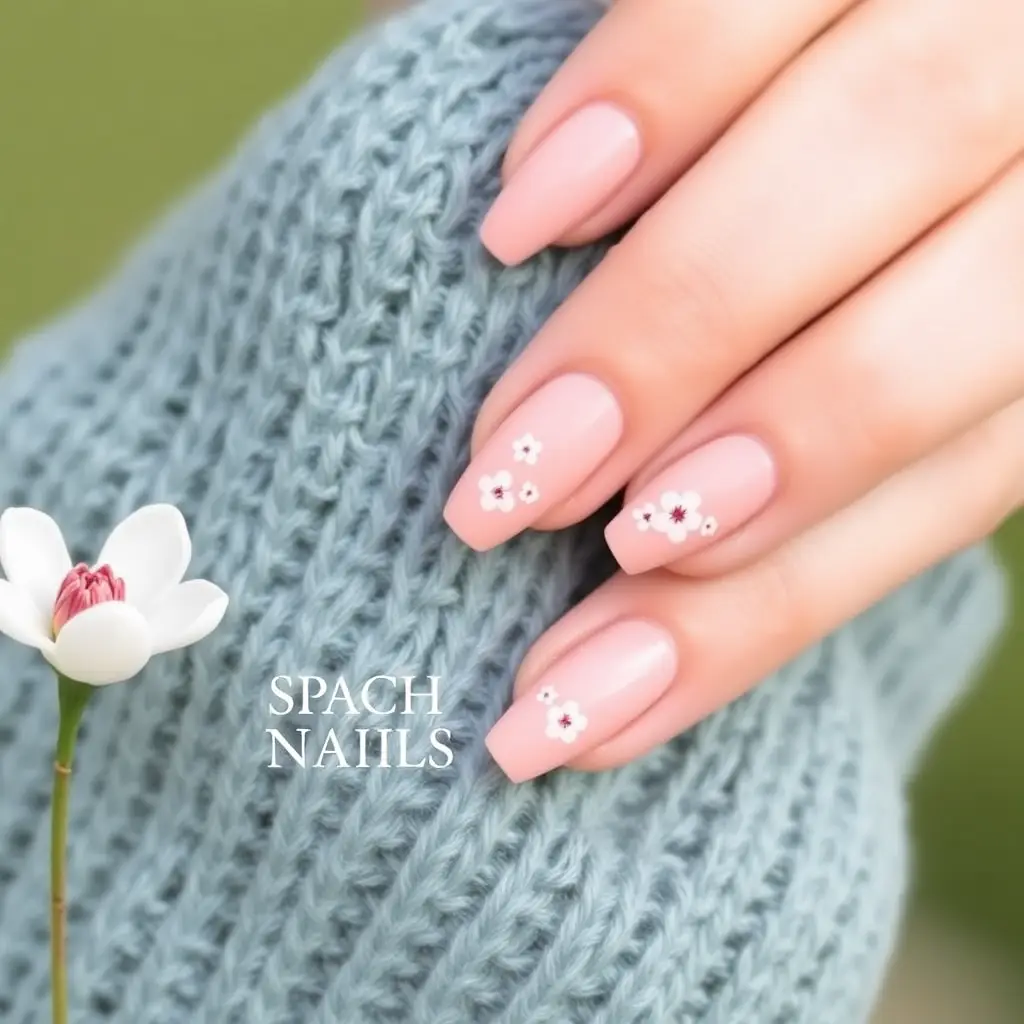 Peach Blossom Spring Nails
