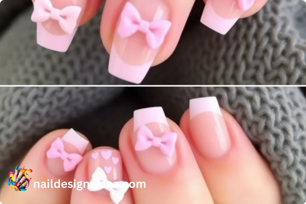 Pink Bows & Coquette Nails for Romantic Touch