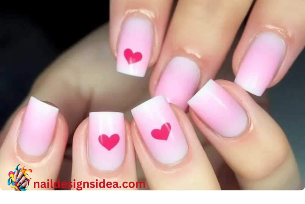 Pink Ombre Kiss Nails
