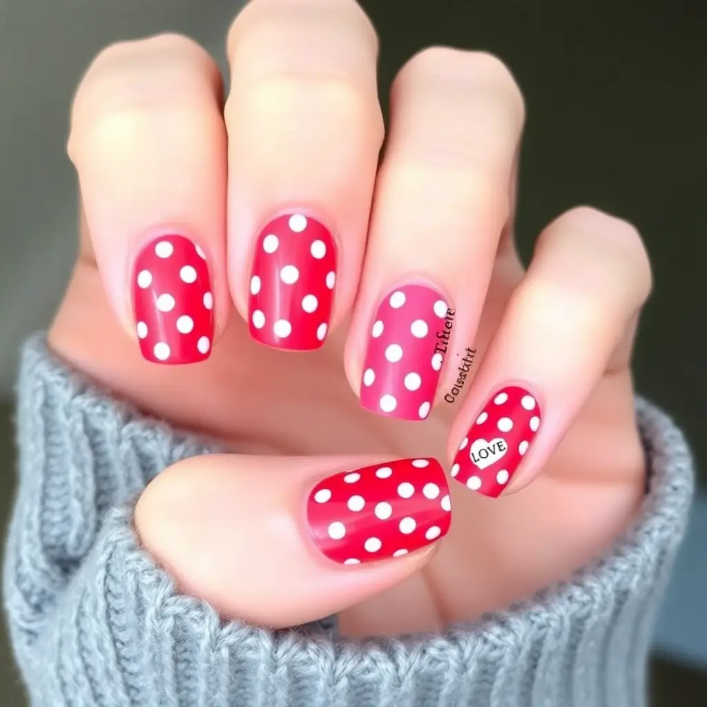 Polka Dot Love Nails
