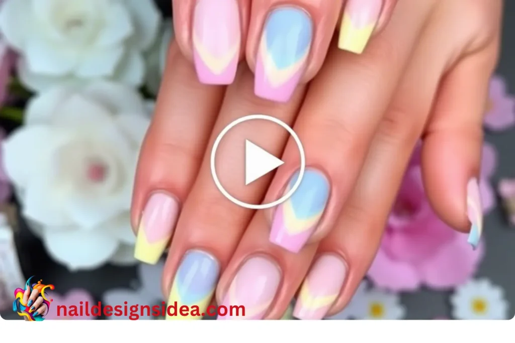 Rainbow Pastel Spring Nails