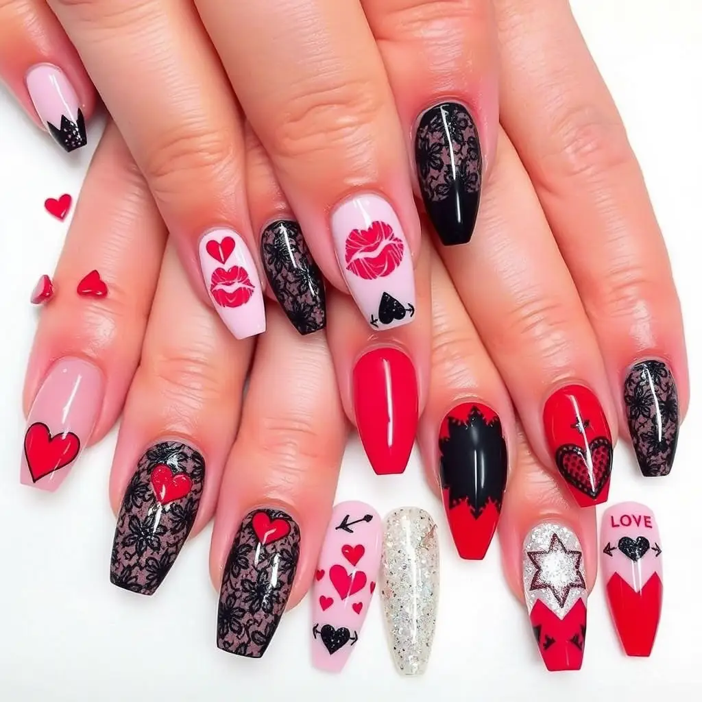 Romantic & Playful Flirty Valentine Nail Designs