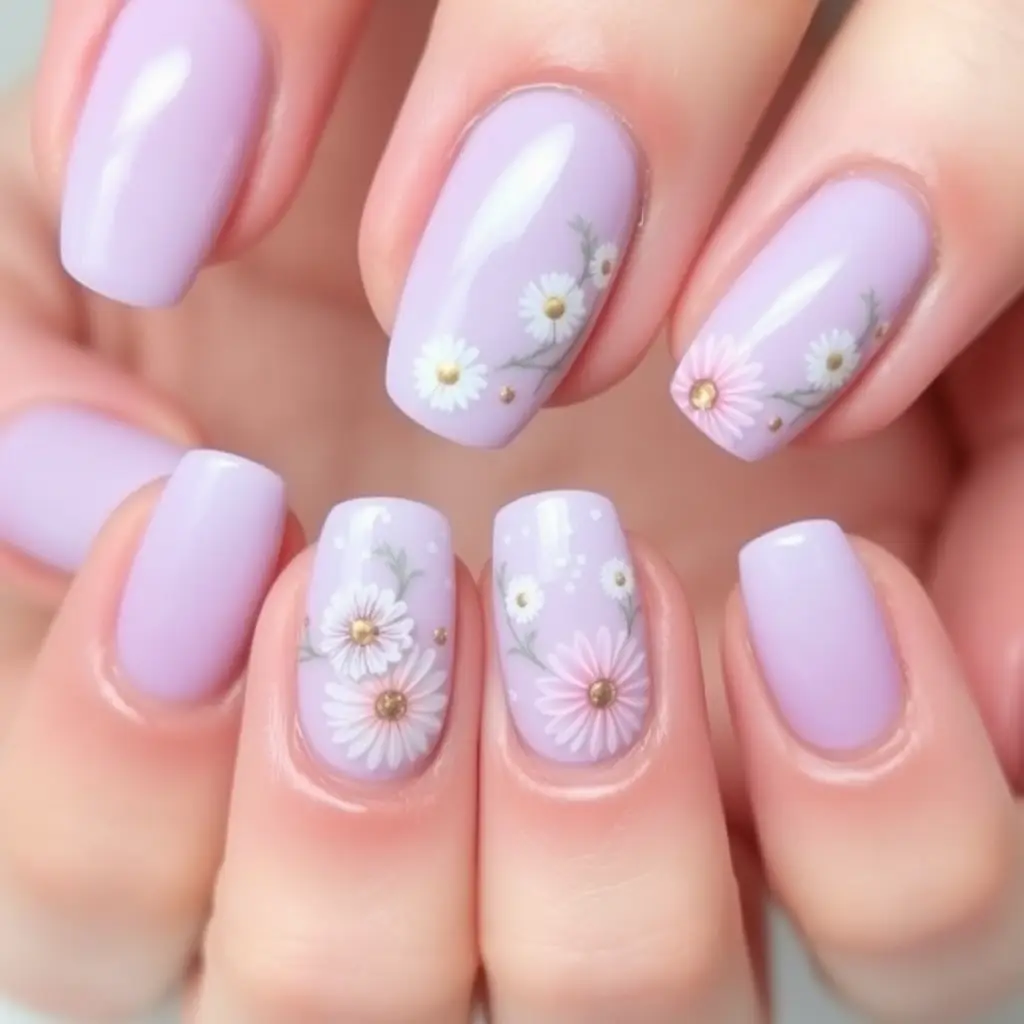 Round Lavender Nails – Simple & Timeless