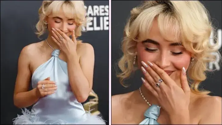 Sabrina Carpenter’s Elegant Chrome Manicure at the 2025 Grammys