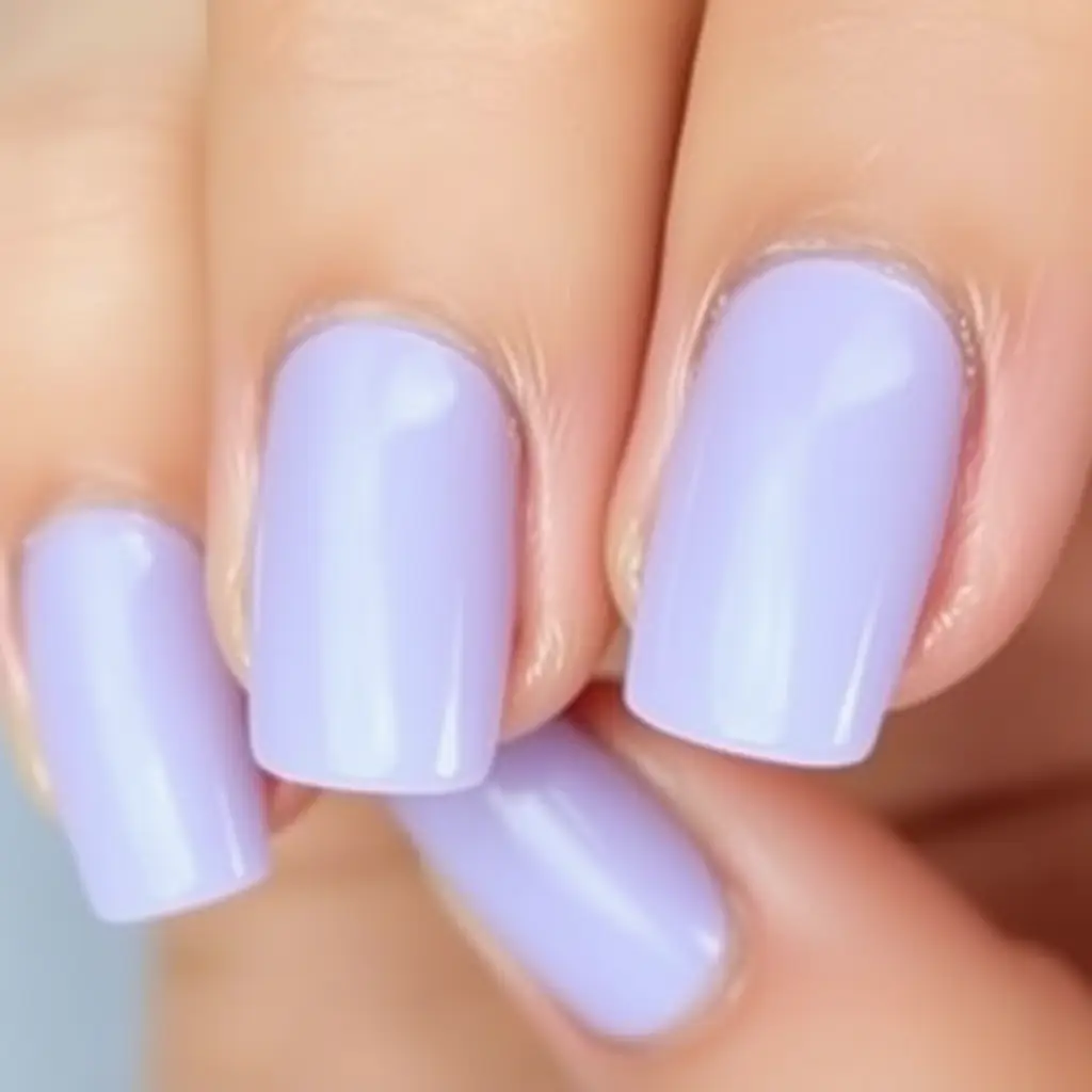 Short Lavender Nails with Glossy Finish – Elegant Everyday Look